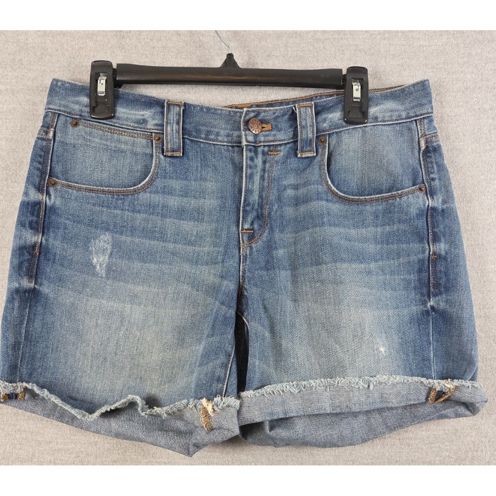 J Crew Blue Jean Shorts Womens 28 Distressed Raw Hem Cut Off Boho Retro Y2K